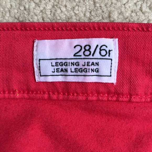Gap 1969 brand legging Jean in red peach. Size Us 28/6r - Picture 4 of 9